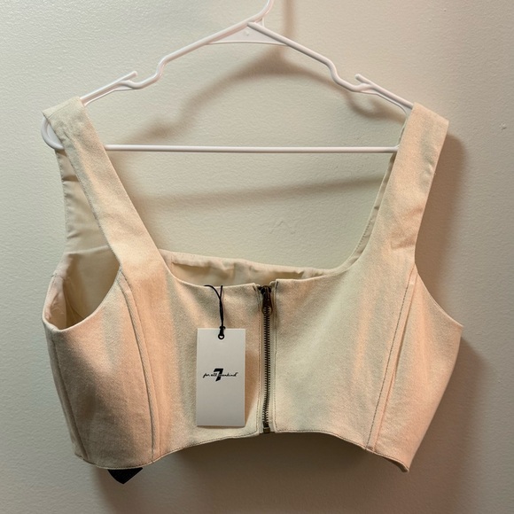 7 For All Mankind Corset Crop Top | Designer Fitted Bustier Top | Trendy - Picture 2 of 2